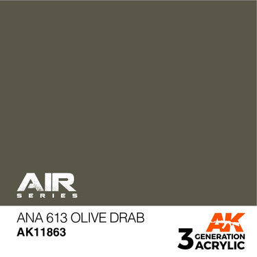 AK Interactive AK11863 Air Series ANA 613 Olive Drab Acrylic Paint 17ml 3rd Generation
